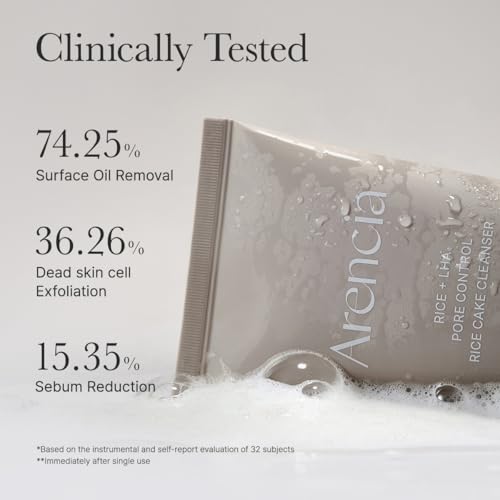 ARENCIA Rice + LHA Pore Control Rice Cake Cleanser - Deep Cleansing for All Skin Types - 150ml / 5.07 fl oz