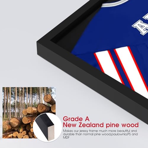 26x37 Inch Shadow Box Frame - Large Pine Jersey Display Case, Variation of 26.5x37 Non-Lockable