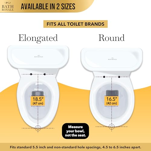 Bath Royale White Round Soft Close Toilet Seat BR500-00 with Lid - Durable & Easy to Clean