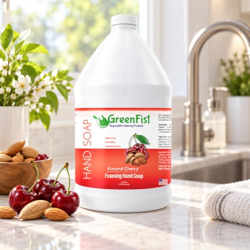 GreenFist Almond Cherry Foaming Hand Soap Refill 128oz Made in USA