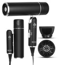 Foldable Travel Hair Dryer with 1600W Power, Detachable Nozzles & Compact Design