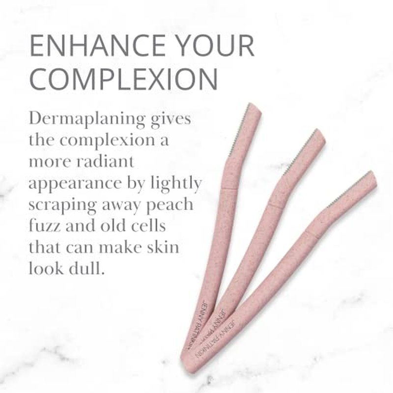 Jenny Patinkin Dermaplaning Tool (3pcs) Set for Face, Expert Facial Razor for Women, Dermaplane Razor, Face Shaver for Women, Facial Dermaplaner, Peach Fuzz Remover, Exfoliated Skin & Hair Removal.