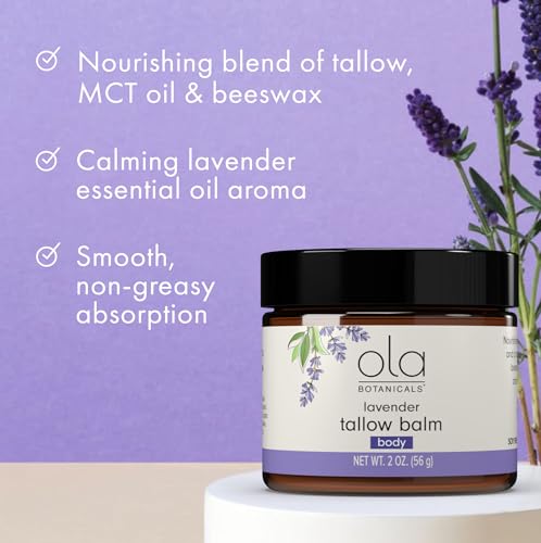 Lavender Tallow Body Balm - Hydrating Natural Moisturizer with Beeswax & MCT Oil