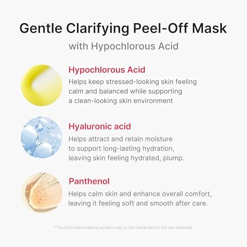 Hypochlorous Acid Peel-Off Sheet Mask 3 Pack - Gentle Pore Refining Skin Care