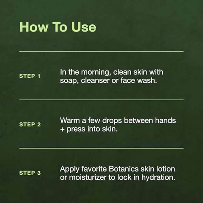 Botanics Facial Oil for Men - Nourishing Daily Face & Beard Oil for Dry Skin - Enriched with Argan & Rosehip Oils - Lightweight & Non-Greasy Men's Skincare - Vegan, Cruelty Free (0.84 Fl Oz)
