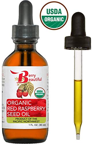 Berry Beautiful Organic Red Raspberry Seed Oil - 1 Fl Oz, Cold-Pressed Skin & Hair Moisturizer