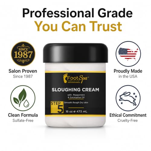 Foot Spa Exfoliating Foot Cream with Peppermint & Eucalyptus Oil - 16 Oz
