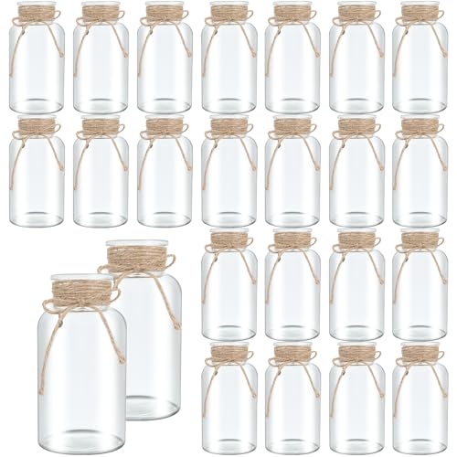 24 Pack Mason Jar Vases for Centerpieces - Transparent Glass Rustic Decor