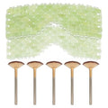 2Pcs Jade Eye Mask & 5 Pieces Facial Fan Mask Brush, Jade Facial Cooling Mask and Brushes Tools Kit for Mud Cream Home Spa/Travel - Relieve Puffiness, Anti-Aging Beauty Supplies