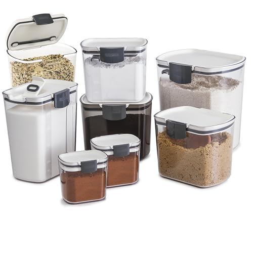 Multicolor 8-Piece Kitchen Storage Canister Set for Flour, Sugar & Baking Supplies