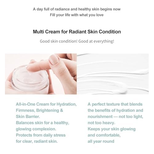 Moisture Cream 50ml - Lightweight K-Beauty Face Cream for Hydration, Makeup Prep, Daily Moisturizer Face Cream Day & Night.