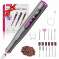 Cordless Electric Nail Drill Kit - Professional Manicure & Pedicure, 35000RPM, Matte Gray
