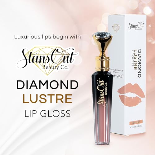 StansOut Beauty Diamond Lustre Fancy Pink Hydrating Lip Gloss | Cute Nude Moisturizing Butter-Smooth Colors | Shades for Naturally Plump & Pout, Sparkling clear finishes & Glossy Choices.