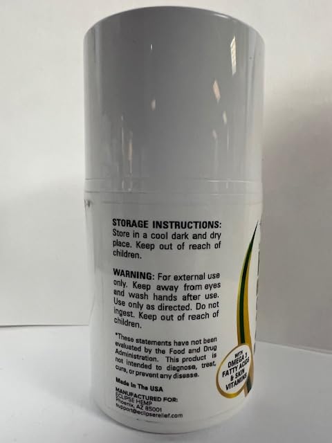 Eclipse Hemp Cream 4 oz (2 Pack) - Made in USA with Arnica & Natural Hemp Extract