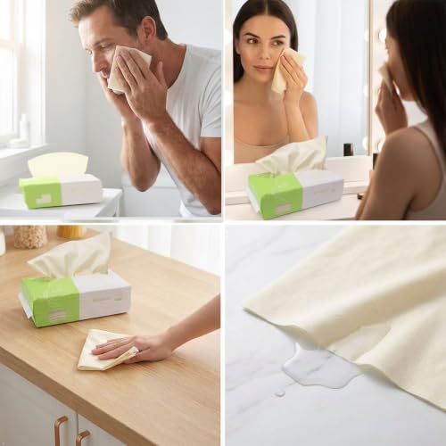 Disposable Bamboo Wipes 300 Count - Multipurpose, Soft & Strong for Baby, Makeup & Household Cleaning