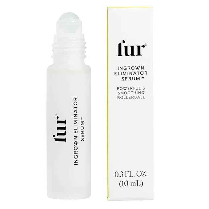 Fur Ingrown Eliminator Serum Rollerball Travel Size - Powerful Ingrown Hair Treatment Serum With AHAs and BHAs to Treat Ingrown Hairs and Bumps, Hydrates and Soothes Irritated Skin - 10 ml