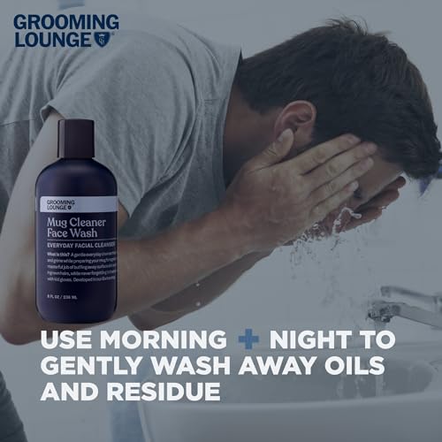 Grooming Lounge Mug Cleanser, Everyday Facial Cleanser For Men, Natural Face Wash, Sensitive Skin. Face Cleanser for a Hydrating, Deep Clean, 8 oz.