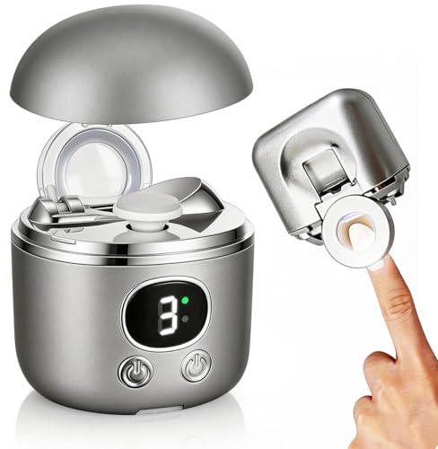 Electric Nail Clippers with Magnifying Glass & LED Light - D-Gray
