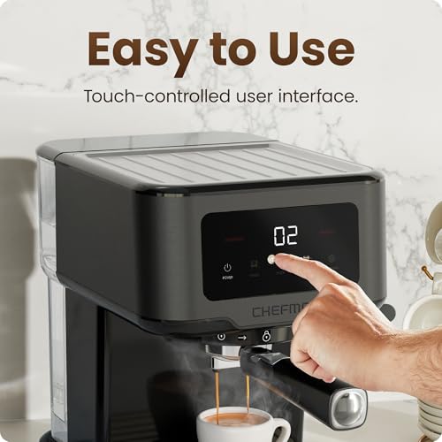 Espresso Machine with 15-Bar Pump & Steam Wand – Compact Coffee Maker for Lattes & Cappuccinos