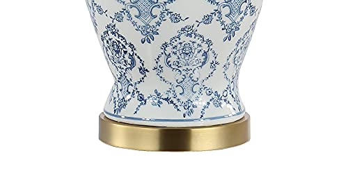 Juliana Chinoiserie Ceramic Urn Table Lamp - Blue & White, 22.25 Inch