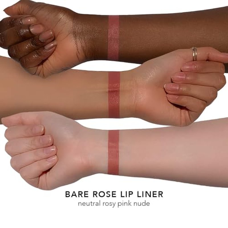 Jouer Bare Rose Lip Kit - Essential Lip Enhancer Shine Balm and Lip Liner Duo - Tinted Lip Balm - Jojoba Seed Oil and Maxi Lip - Valued at $46