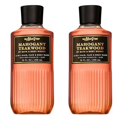 Wood Scent 3-in-1 Men's Body & Hair Wash - Mahogany Teakwood, 10 Fl Oz, Pack of 2