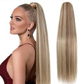 LACE PLUS 32 Inch Synthetic Ponytail Extensions P18/613 Blonde Highlights Clip-In Hairpiece
