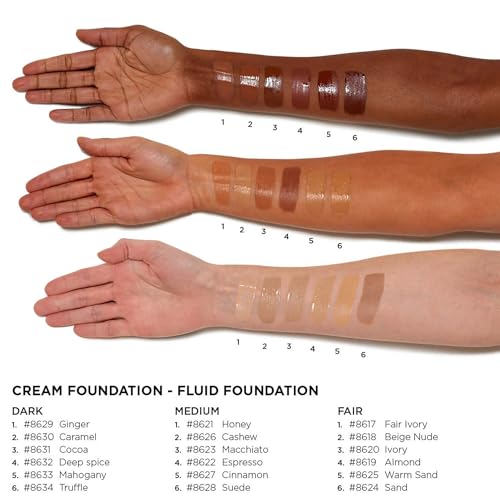 Long Lasting Waterproof Liquid Foundation - Fair Ivory with Vitamin E & Argan Oil - Flawless Full Coverage