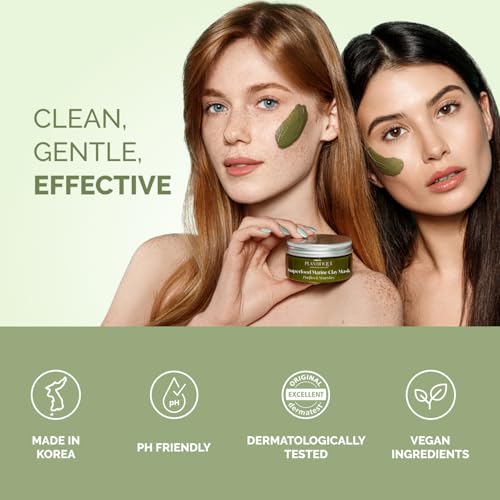 PLANTIFIQUE Korean Skincare Clay Mask ? Hydrating Mud Mask with Avocado & Superfoods, Dermatologist-Tested for Face & Body ? Vegan, 3.4 Oz/100ml (Pack of 2)