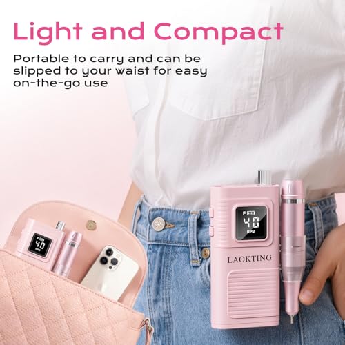 Cordless Electric Nail Drill Kit with 7 Bits & LCD Display - Professional Manicure Tool