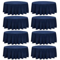 8-Pack 120 Inch Navy Blue Round Tablecloths - Premium Polyester, Elegant Wedding & Party Cover (Variation: Navy Blue, 120 Inch, 8)