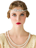 1920s Flapper Headband for Women - Silver Rhinestone Gatsby Party Accessory - Style 3