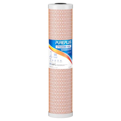 Heavy Metals Removal Water Filter Cartridge - 20x4.5 Inch KDF & Carbon, 5 Micron, 1 Pack