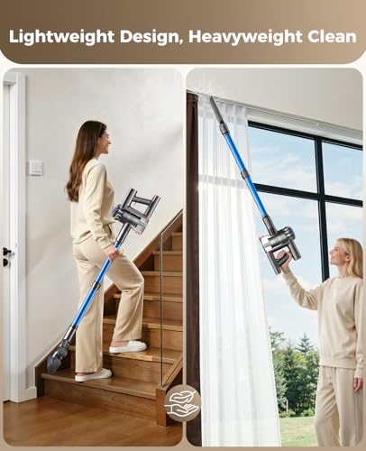 Cordless Stick Vacuum Cleaner 500W 45KPa Blue - Powerful Home Cleaning
