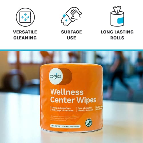 Zogics Wellness Center Cleaning Wipes 1150 Count Pack of 2 – Gym Equipment & Surface Disinfectant