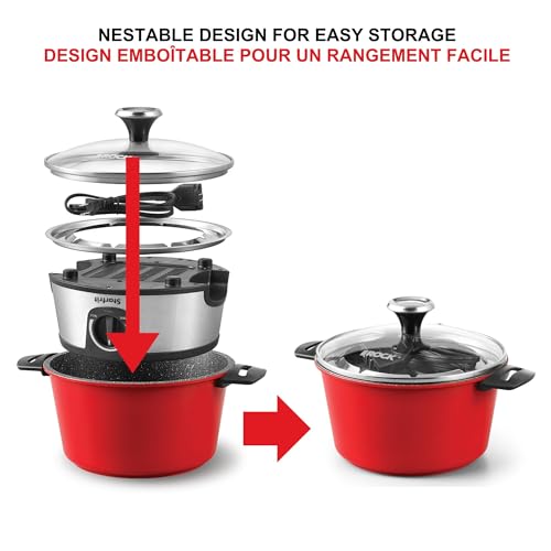 Electric Fondue Set 3L Non-Stick 13-Piece with Temperature Control