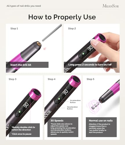 Cordless Pen-Shaped Nail Drill 30,000RPM for Nail Artists - Gray