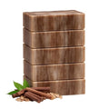 SSA Sandalwood Scented Natural Bar Soap 5 Pack, Australian Triple Milled Moisturizing Bath Bars with Organic Shea Butter, Long Lasting Plant Based Body Soap for Men & Women, Gentle for Sensitive Skin