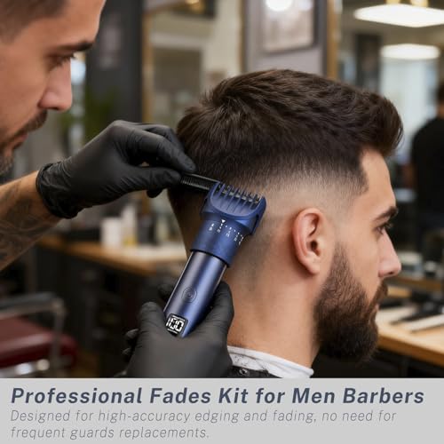Beard Trimmer and Clippers Set for Men with Foil Shaver, Professional 3-in-1 Mens Shaving Fades Kit with Nose Trimmer, IPX7 Waterproof Wet/Dry, Precise Dial Adjustable 20 Settings, USB-C Rechargeable