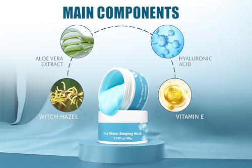 Hydrating Cooling Water Sleeping Mask - Hyaluronic Acid & Aloe Vera, 300g
