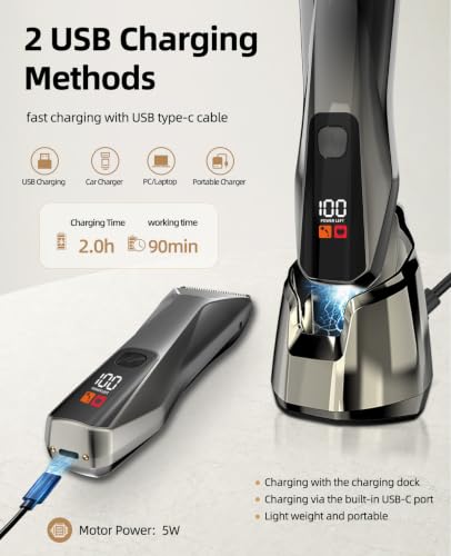 Body Groomer 2-in-1 Trimmer for Men with Ceramic Blade & Foil Shaver