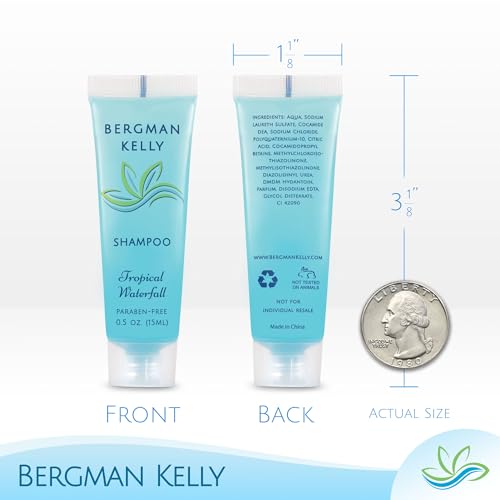 Bergman Kelly Tropical Waterfall Hotel Soap & Shampoo Conditioner Set 0.5 oz (50 Pack Each) - Travel Size Toiletries