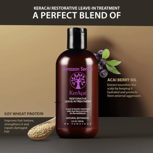 KerAcai Leave-In Hair Treatment for Damaged Frizzy Dry Hair 250ml