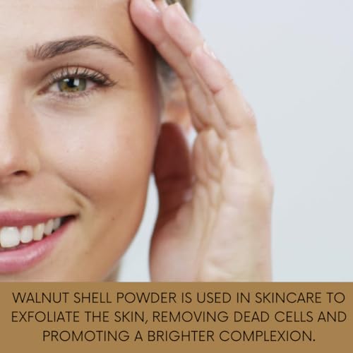 100% Natural Walnut Shell Powder (Mesh Size 40-60) for Gentle Skin Exfoliation, Scrubs, and Face Masks 0.5 LBS / 227 GMS