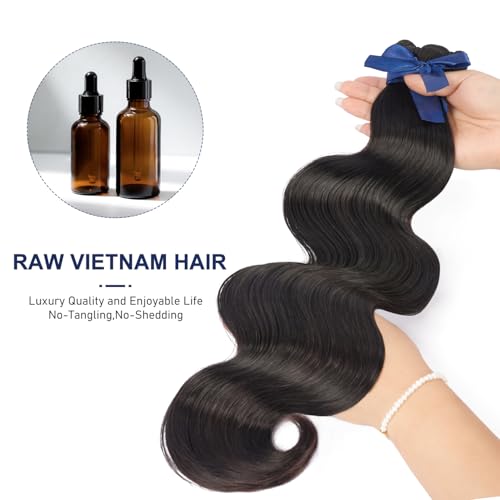 12 Inch Raw Vietnamese Human Hair Bundle - Body Wave, Bleachable & Dyeable, No Shedding, 3X Longer Lifespan - Variation 1