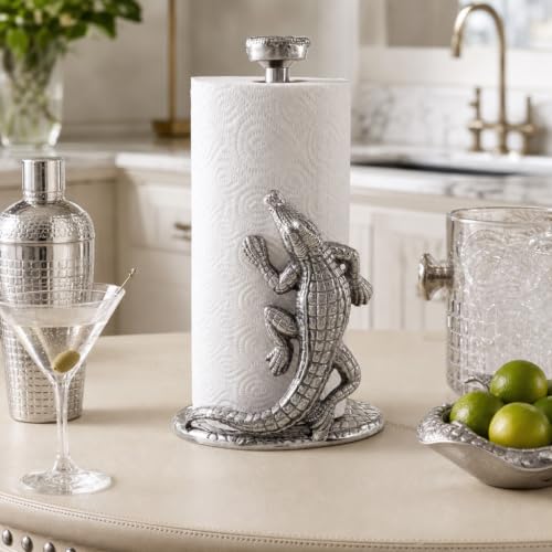 Alligator Paper Towel Holder - 12.5 Inch Aluminum Kitchen Decor