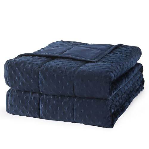 Weighted Blanket for Adults 60x80 Inches Navy Blue 15 lbs Queen Size