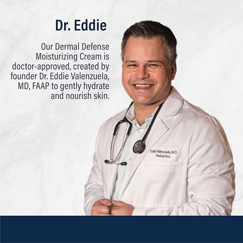 Dr. Eddie's Dermal Defense Moisturizing Cream - Face and Body Moisturizer for Dry Skin, Daily Cream for Sensitive Skin Care, Ultra Moisturizing Eczema Cream for Men and Women - 12 fl oz (Pack of 2)