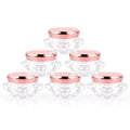 6pcs 30ml/1oz Empty Clear Plastic Diamond-shape Cream Jars with Pink Lid and White Inner Lining,Cosmetic Sample Pot Container,Scrub Storage Box,Makeup Bottles for Eye Shadow,Gel,Foundation