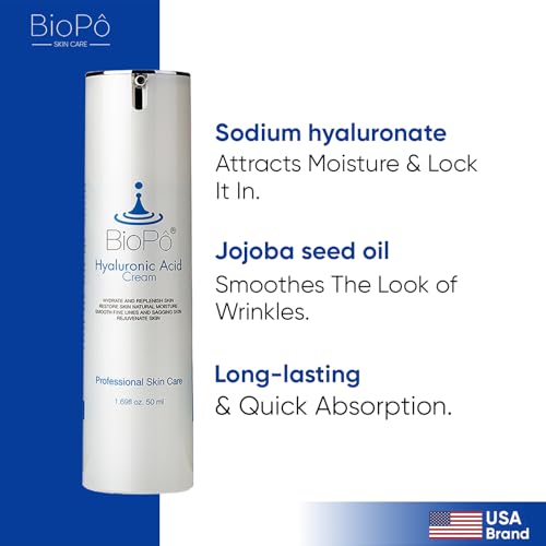 Hyaluronic Acid Face Moisturizer with Hyaluronic Acid ? 50 ml Hydrating Cream for Face, Restores Natural Moisture, Reduces Wrinkles & Firming, ? Made in USA